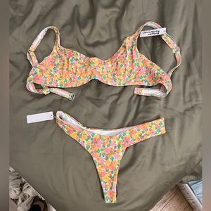 Floral Thong Bikini (Bright Swimwear)